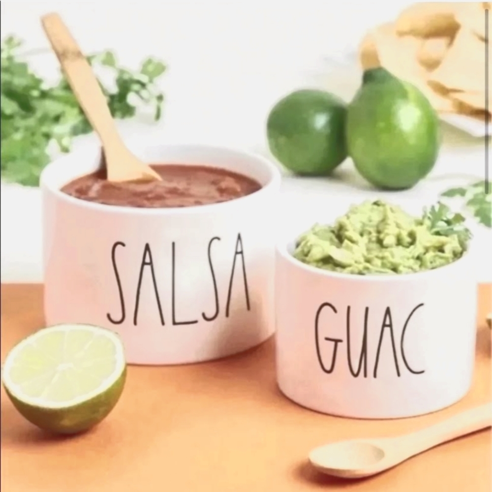 NEW Rae Dunn Salsa and Guac Set With Bamboo Spoons